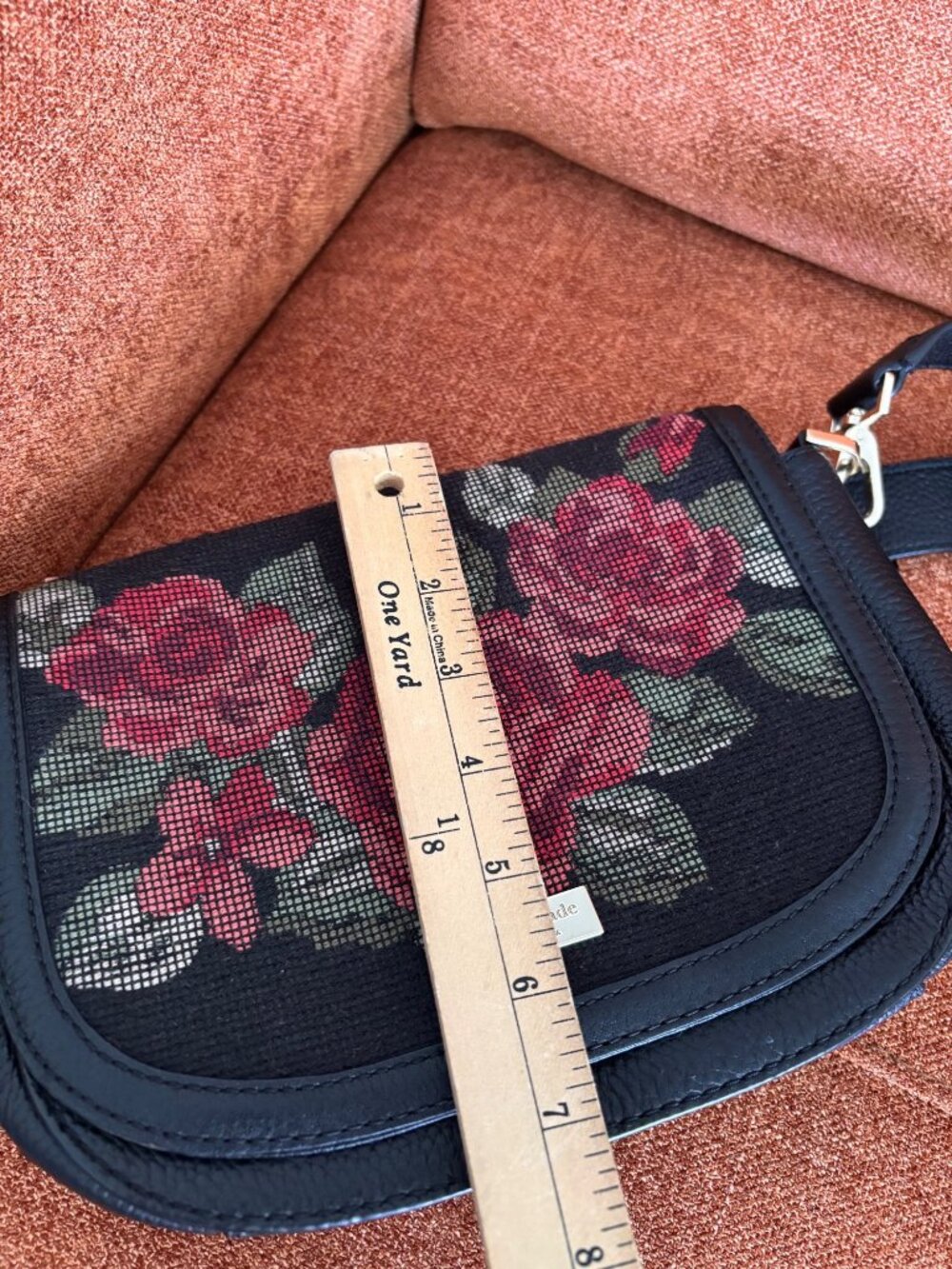 Kate Spade NY Seeley Lane Rae Crossbody Bag Rose Needlepoint & Leopard Strap - Picture 8 of 12